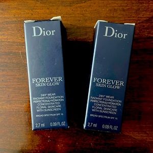 DIOR Forever Glow foundation sunscreen samples x2 color 2,5N